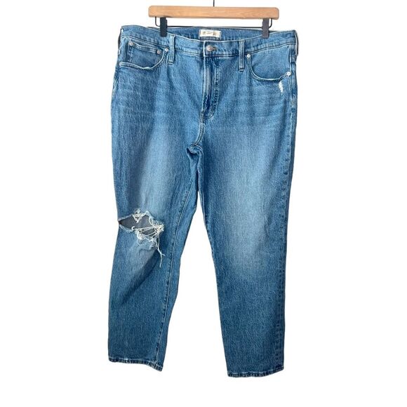Madewell The Mid-Rise Perfect Vintage Jeans Ainsdale Wash Distressed Size 33 - Picture 5 of 10